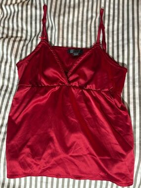 refuge Red Satin Slip Cami